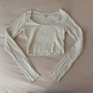 Brandy Melville McKenna ribbed eyelet top
